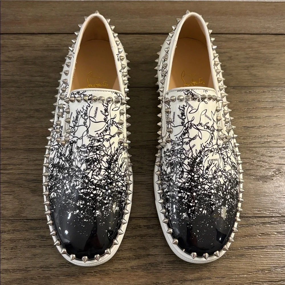 EUC [Christian Louboutin] Pik Boat Patent Spikes Slip-On LTD Men’s US 7 / EU 40 - Picture 4 of 12